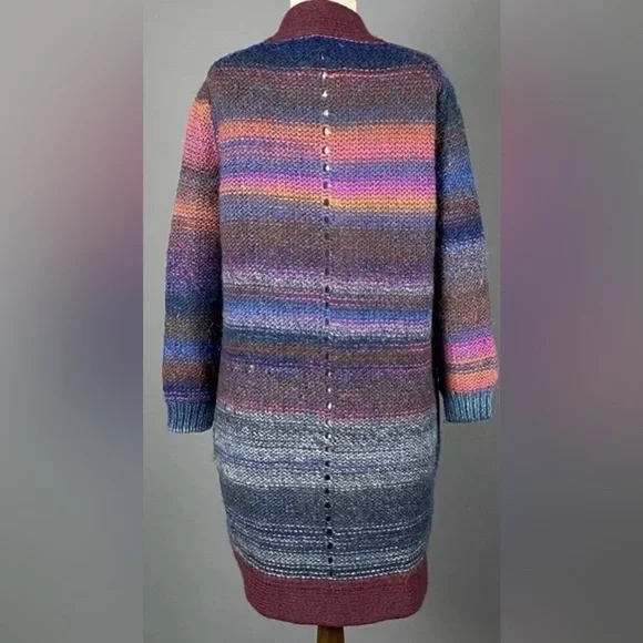 ZADIG & VOLTAIRE Yuno PA Cardigan Sweater Multicolor Wool Mohair Drape- medium